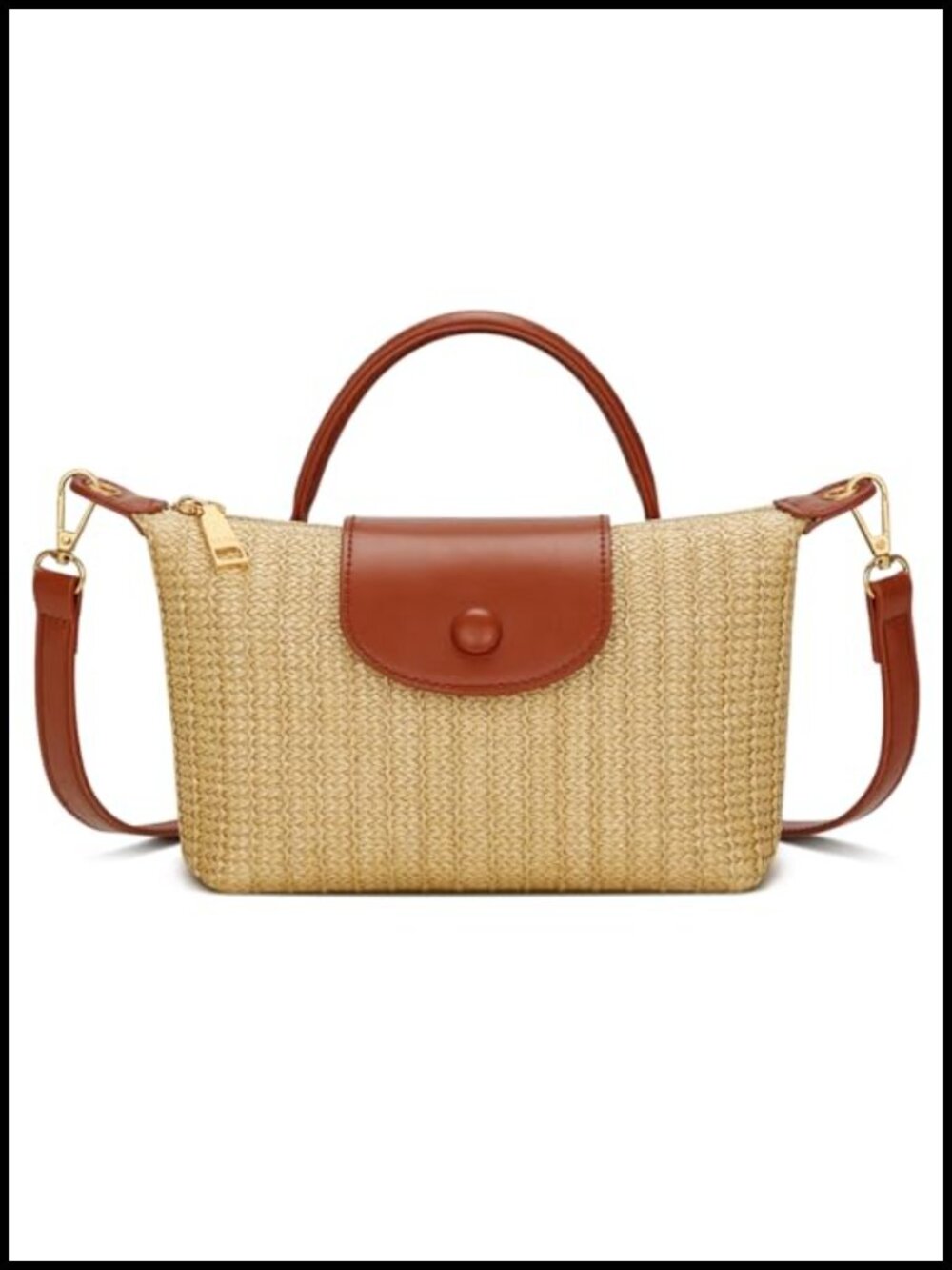 Mini Straw Crossbody Bag for Women Summer Beach Purse with Adjustable Strap